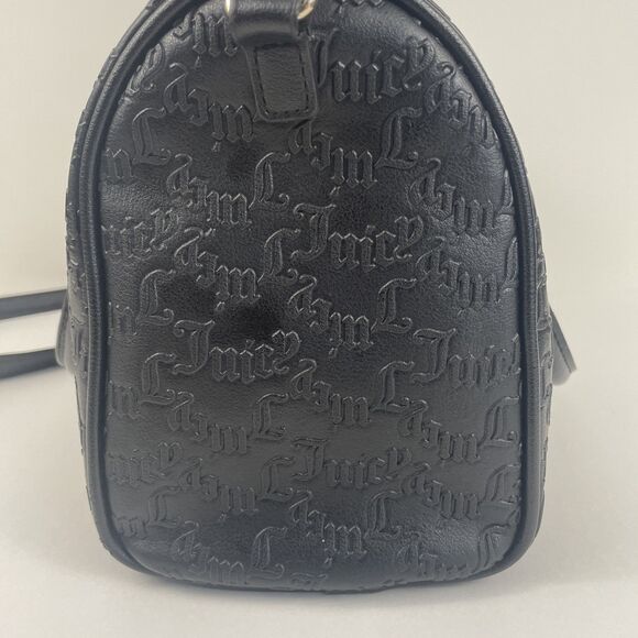 Black Y2K Juicy Couture Fame Satchel Bag / Purse 2000s All Over Pattern - Picture 4 of 9